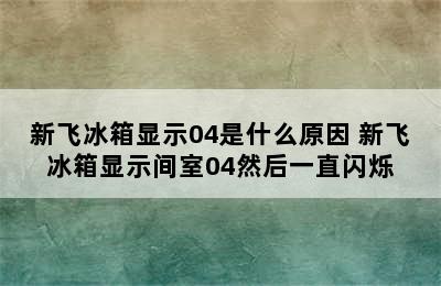 新飞冰箱显示04是什么原因 新飞冰箱显示间室04然后一直闪烁